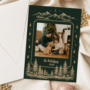 Enchanted Gold Christmas Tree Woodland Label