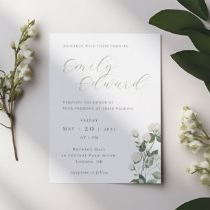 Elegant Sage Greenery Wedding Seating Chart Table Number