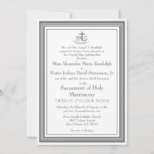 Framed Catholic Bible-Verse Wedding Invitation