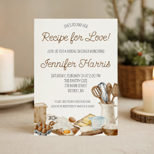 She's Found her Recipe for Love! Bridal Shower Invitation
