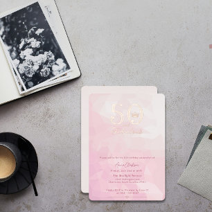 50 and Fabulous Modern Elegant Rose Gold Classic R Can Cooler