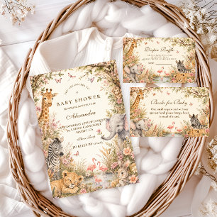 Botanical Boho Safari Girl Baby Shower Napkins