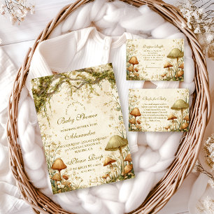 Enchanted Woodland Mushroom Baby Shower Invitation