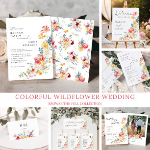 Colorful Wildflower Wedding Invitation