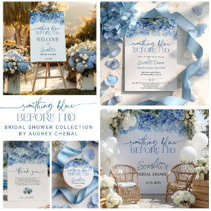 Something Blue Before I Do Blue Hydrangea Bridal Classic Round Sticker