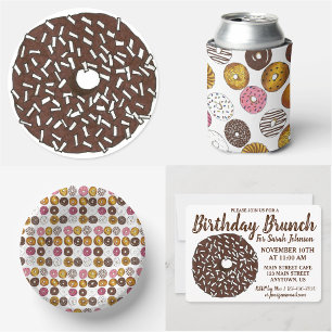 Let's Celebrate Donut Doughnut Birthday Brunch Invitation