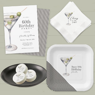 Martini Cocktail 60th Birthday Party Invitation