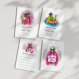 Till Death Do Us Party Skeleton Pool Bachelorette Invitation