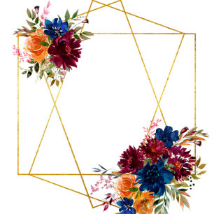 Navy Marsala Orange Floral Gold Couples Shower