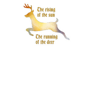 Christmas Card with watercolour deer on dark red