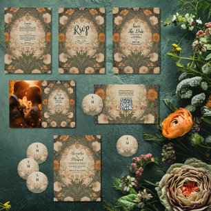 Enchanted Garden Art Nouveau Wedding  Invitation