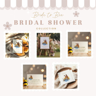 The bride to bee watercolor blue florals shower invitation