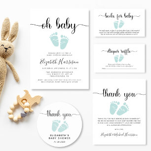 Budget Mint Green Baby Shower Thank You Card