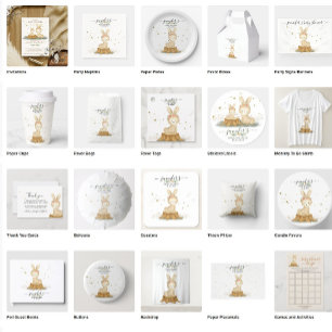 Rabbit Fur Family Mommy Baby Invitation