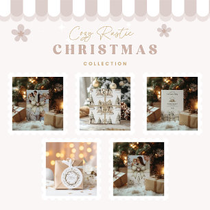 Neutral Christmas Bow Family Photo Card