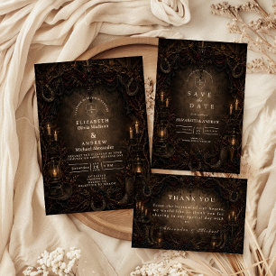 Western Country Goth Wedding Invitation