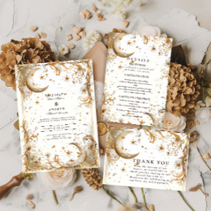 White Gold Celestial Moon & Stars Wedding Foam Board