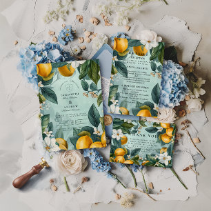 Citrus Garden Botanical Wedding Save The Date