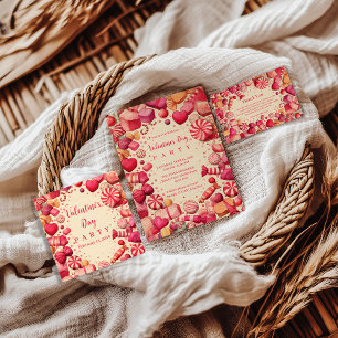 Retro Candy Sweets Valentine Party Paper Plates