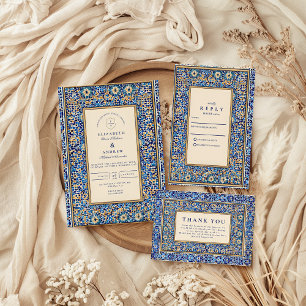 Blue Mosaic Islamic Wedding Save The Date
