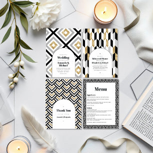 Modern Geometric Wedding Rehearsal Dinner Invitation