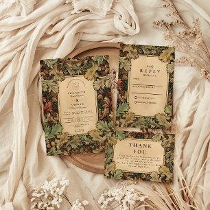 Vintage Botanical Foliage Wedding Thank You Card