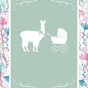 Llama Baby Shower Cute Pink Girl Invitation