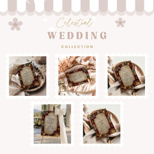 Crimson Celestial Baroque Wedding Foam Board