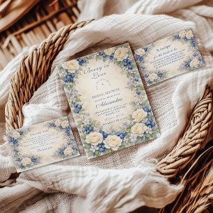 Blueberry Floral Heirloom Bridal Shower Napkins