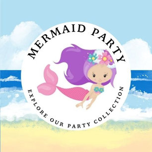 Mermaid Pink Purple Birthday Party Thank You  Invitation