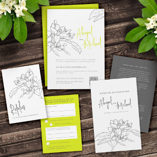 Orange blossom photo wedding gray pencil table number
