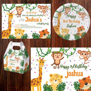 Cute jungle animal party personalized birthday toddler t-shirt