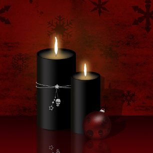 Gothic Christmas Candles Ornament Holiday Card