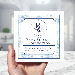 Blue Toile de Jouy Baby Shower Napkins