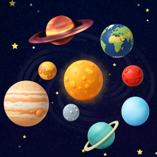 Cute Space Outer Solar System Personalized Name T-Shirt