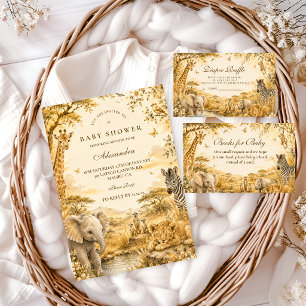 Timeless Gold Safari Boy Books for Baby Enclosure Card