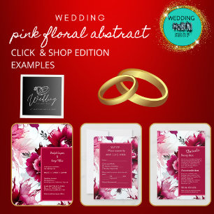 pastel pink floral abstract rose bloom  invitation