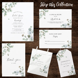 Eucalyptus Greenery Script Bridal Shower Tote Bag
