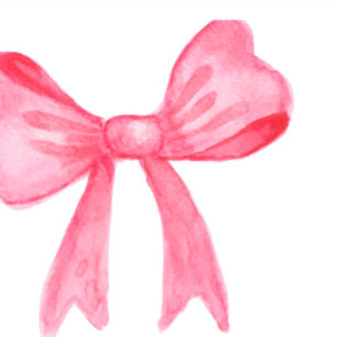 Pink Watercolor Bow Coquette Note Card