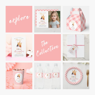 Kitten Meow Pink Crown Girl Kitty Cat Birthday Small Gift Bag