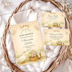 Whimsical Silly Goose Spring Diapper Raffle Enclosure Card