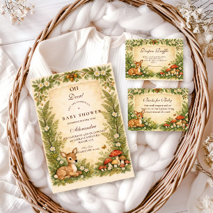 Oh Deer Woodland Baby Shower Invitation