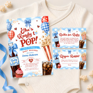 She's Ready to Pop Soda Boy Baby Shower Invitation