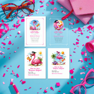 One or Two Degrees Hotter Flamingo Graduation Thank You Card