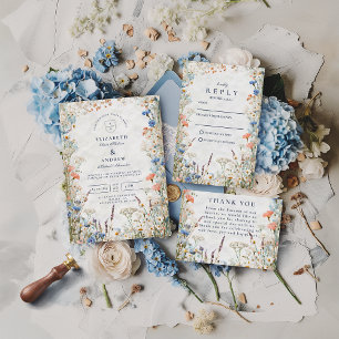 Watercolor Pastel Garden Wedding Invitation