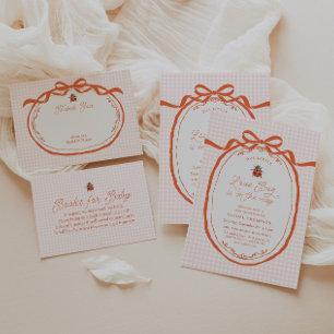 A Little Love Bug On The Way Pink Baby Shower Thank You Card