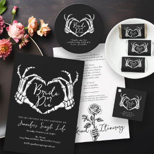Bride or Die Skeleton Heart Bachelorette Party Invitation
