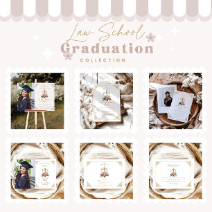 Photo Blush Pink Floral Law School Graduation Foam Board