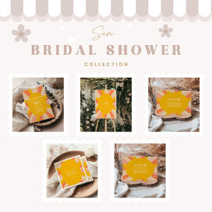 70s Retro Here Comes the Sun Bridal Shower  Invitation