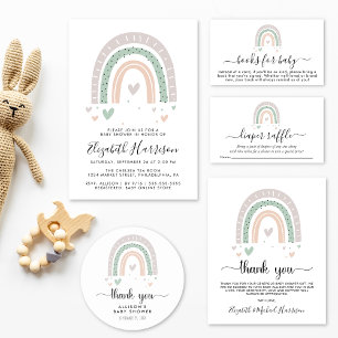 Budget Boho Rainbow Baby Sprinkle Invitation